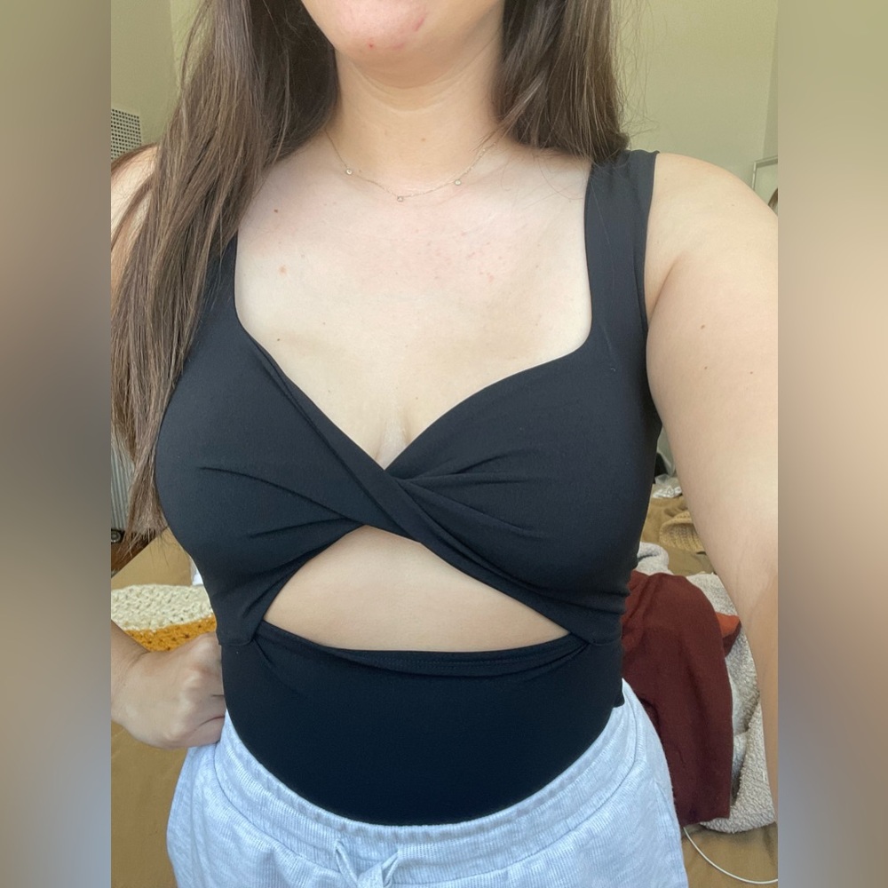 Small black Abercrombie bodysuit with cutout